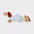 Juguete de peluche anudado chirriante para perro, tipo tira y abrazo, forma de perro salchicha