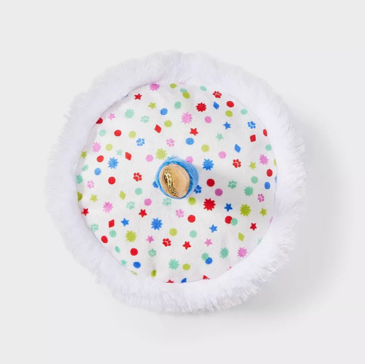 Juguete de peluche para perros con forma de tarta de cumpleaños